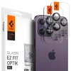 iPhone 14 Pro/14 Pro Max / 15 Pro / 15 Pro Max / 16 Pro / 16 Pro Max / 17 Pro / 17 Pro Max Spigen Optik.TR 2x kameralencsevédő 9H üveg fekete keretes (AGL05205) - 3