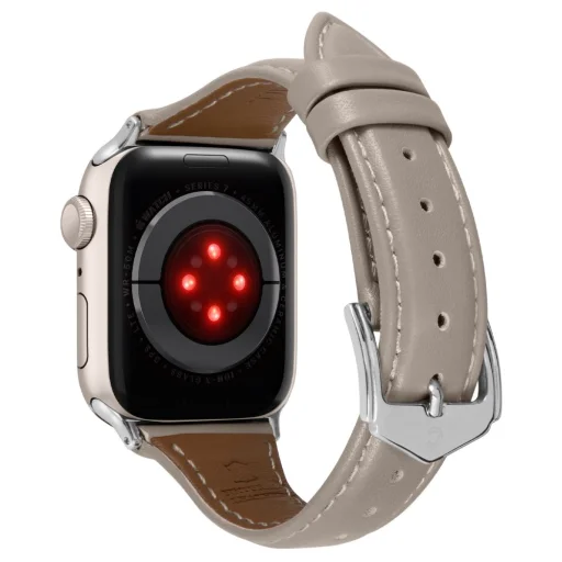 Apple Watch 4/5/6/7/8/9/10/ SE (38/40/41 mm) Spigen Cyrill Kajuk óraszíj krém szín - 9