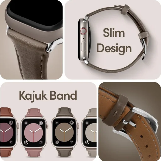 Apple Watch 4/5/6/7/8/SE (40/41 mm) Spigen Cyrill Kajuk óraszíj khaki szín - 9