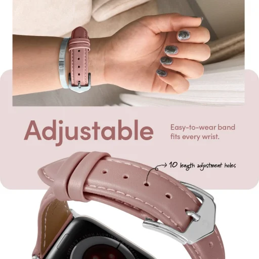 Apple Watch 4/5/6/7/8/9/10/SE (38/40/41 mm) Spigen Cyrill Kajuk óraszíj rózsaszín - 2