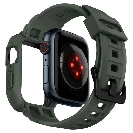 Apple Watch 4/5/6/7/8/SE (42/44/45mm) Spigen Rugged Armor Pro szíj és tok Military Green - 6