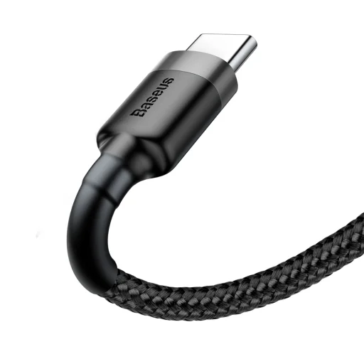 Baseus Cafule Nylon harisnyázott USB/USB-C kábel QC3.0 3A 0,5 m fekete-szürke) - 7