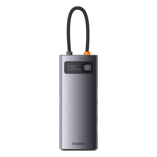Baseus Metal Gleam Series 6 az 1-ben dokkoló, HUB USB Type C Power Delivery 100 W / 2x HDMI 4K 30 Hz / 3x USB 3.2 Gen 1 szürke (WKWG030113) - 4
