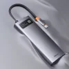 Baseus Metal Gleam Series 7 az 1-ben dokkoló, HUB USB Type C - 2 x HDMI / 3 x USB 3.2 Gen. 1/1 x Power Delivery / 1 x RJ-45 Ethernet szürke (WKWG040113) thumbnail