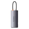 Baseus Metal Gleam Series 7 az 1-ben dokkoló, HUB USB Type C - 1 x HDMI / 1 x VGA / 3 x USB 3.2 Gen. 1/1 x Power Delivery / 1 x RJ-45 Ethernet szürke (WKWG040013) thumbnail