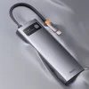 Baseus Metal Gleam Series 9 az 1-ben dokkoló, HUB USB Type C - 2 x HDMI / 2 x USB 3.2 Gen. 1/1 x USB 2.0 / 1 x Power Delivery / 1 x SD kártyaolvasó / 1 x microSD kártyaolvasó / 1 x RJ-45 szürke (WKWG060013) thumbnail