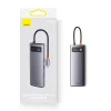 Baseus Metal Gleam Series 9 az 1-ben dokkoló, HUB USB Type C - 2 x HDMI / 2 x USB 3.2 Gen. 1/1 x USB 2.0 / 1 x Power Delivery / 1 x SD kártyaolvasó / 1 x microSD kártyaolvasó / 1 x RJ-45 szürke (WKWG060013) thumbnail
