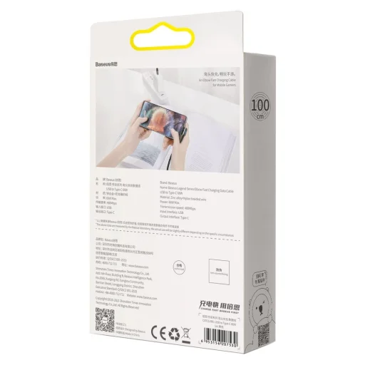Baseus Legend 90 fokban döntött USB - USB Type-C kábel 66W 1m fekete (CATCS-B01) - 8