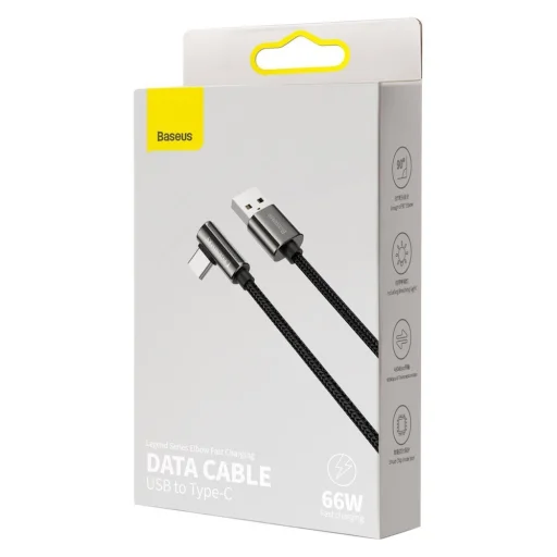 Baseus Legend 90 fokban döntött USB - USB Type-C kábel 66W 1m fekete (CATCS-B01) - 10