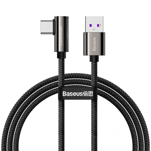 Baseus Legend 90 fokban döntött USB - USB Type-C kábel 66W 1m fekete (CATCS-B01) - 1