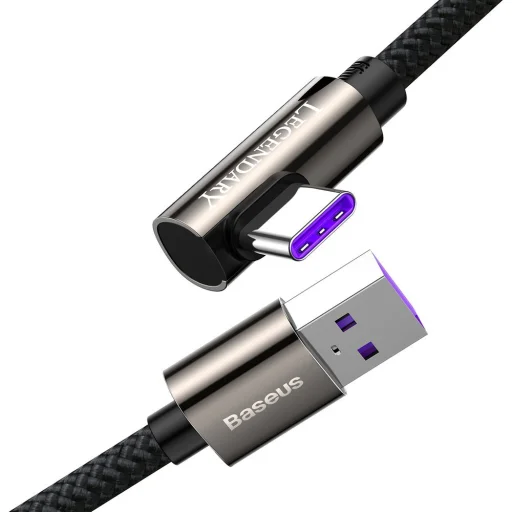 Baseus Legend 90 fokban döntött USB - USB Type-C kábel 66W 1m fekete (CATCS-B01) - 15