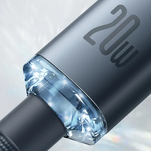 Baseus Crystal Shine gyors töltős adatkábel USB Type C - Lightning 20W 1.2m fekete (CAJY000201) - 3