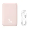 Baseus mágneses powerbank vezeték nélküli töltéssel 6000mAh 20W + USB - Type C kábel 60W 50cm rózsaszín (PPCX020004) thumbnail
