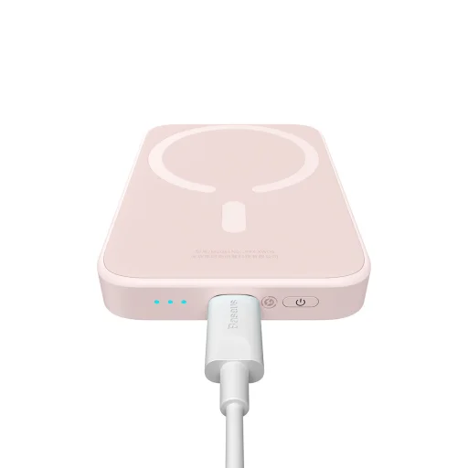 Baseus mágneses powerbank vezeték nélküli töltéssel 6000mAh 20W + USB - Type C kábel 60W 50cm rózsaszín (PPCX020004) - 21