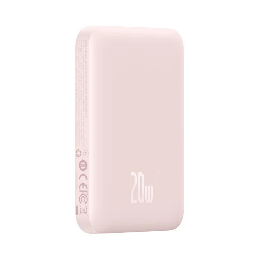 Baseus mágneses powerbank vezeték nélküli töltéssel 6000mAh 20W + USB - Type C kábel 60W 50cm rózsaszín (PPCX020004) - 4