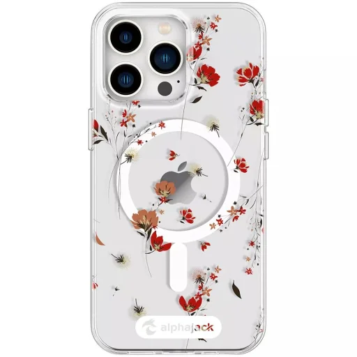 iPhone 14 Pro MagSafe kompatibilis tok virágmintával TPU+PC IMD02 Alphajack - 4