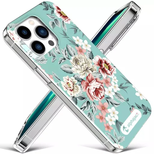 iPhone 14 Pro MagSafe kompatibilis tok virágmintával TPU+PC IMD04 Alphajack - 1