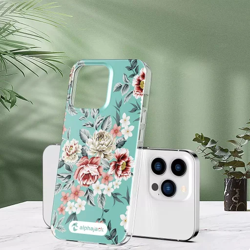 iPhone 14 Pro MagSafe kompatibilis tok virágmintával TPU+PC IMD04 Alphajack - 3