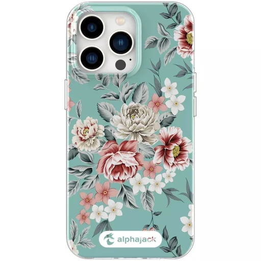 iPhone 14 Pro MagSafe kompatibilis tok virágmintával TPU+PC IMD04 Alphajack - 4
