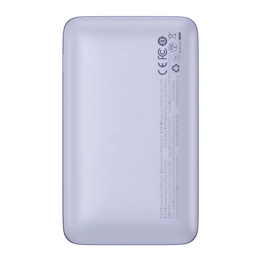 Baseus Pro 20000mAh 22.5W Powerbank + USB Type A - USB Type C 3A 0.3m kábel lila (PPBD040305) - 8