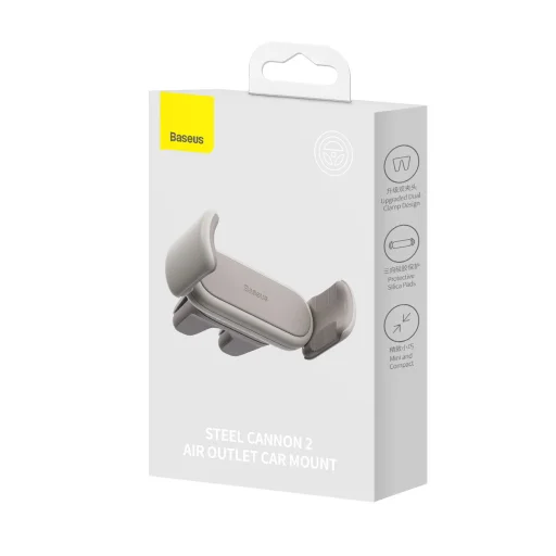 Baseus Steel Cannon 2 autós telefontartó szellőzőrácsra szürke (SUGP000002) - 11