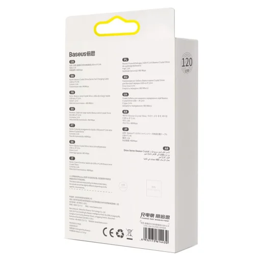 Baseus Crystal Shine USB - Lightning kábel 2,4A 20W 1,2m rózsaszín (CAJY001104) - 7