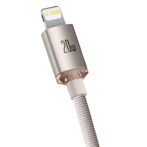 Baseus Crystal Shine USB Type C - Lightning gyorstöltő kábel 20W 1,2m rózsaszín (CAJY001304) - 3