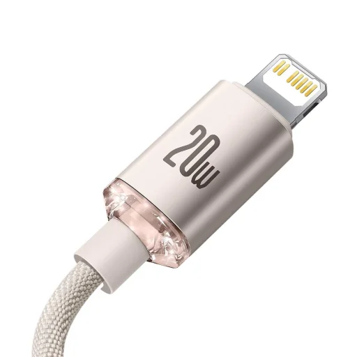 Baseus Crystal Shine USB Type C - Lightning gyorstöltő kábel 20W 1,2m rózsaszín (CAJY001304) - 4