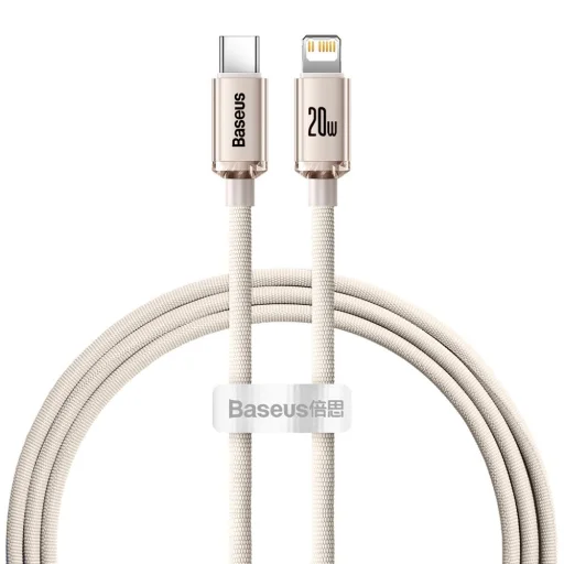 Baseus Crystal Shine USB Type C - Lightning gyorstöltő kábel 20W 1,2m rózsaszín (CAJY001304) - 1
