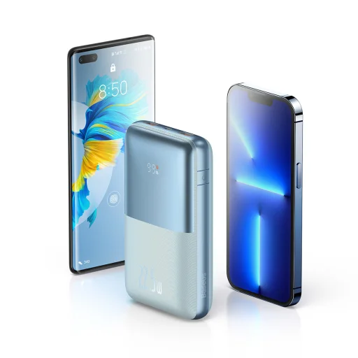 Baseus Pro 20000mAh 22.5W Powerbank + USB Type A - USB Type C 3A 0.3m kábel kék (PPBD040303) - 11