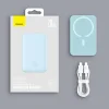 Baseus Magnetic Mini gyorstöltős power bank 10000mAh 20W + Type-C - Type-C kábel 60W (20V / 3A) 0.5m fehér (PPCX030002) thumbnail