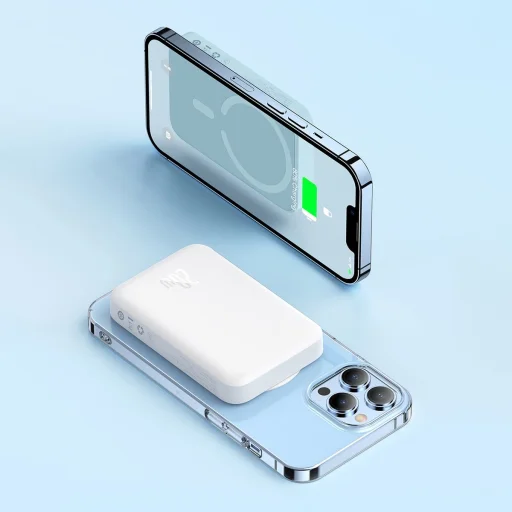 Baseus Magnetic Mini gyorstöltős power bank 10000mAh 20W + Type-C - Type-C kábel 60W (20V / 3A) 0.5m fehér (PPCX030002) - 13