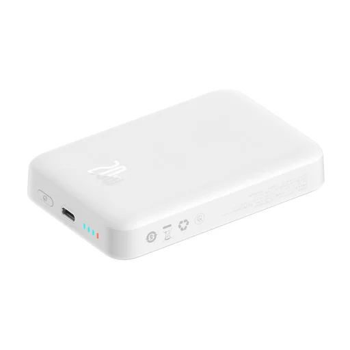 Baseus Magnetic Mini gyorstöltős power bank 10000mAh 20W + Type-C - Type-C kábel 60W (20V / 3A) 0.5m fehér (PPCX030002) - 18