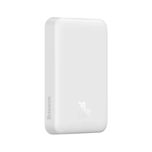 Baseus Magnetic Mini gyorstöltős power bank 10000mAh 20W + Type-C - Type-C kábel 60W (20V / 3A) 0.5m fehér (PPCX030002) - 3