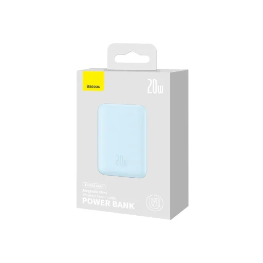 Baseus Magnetic Mini gyorstöltős power bank 10000mAh 20W + Type-C - Type-C kábel 60W (20V / 3A) 0.5m kék (PPCX030003) - 8