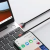 Baseus MVP 2 90 fokban döntött gyorstöltős adatkábel USB -Lightning 2.4A 1m fekete/piros (CAVP000020) thumbnail