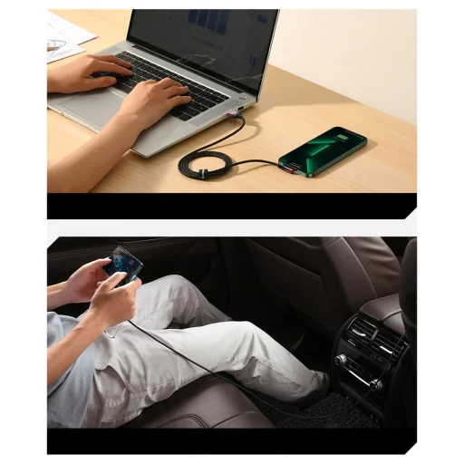 Baseus MVP 2 90 fokban döntött gyorstöltős adatkábel USB -Lightning 2.4A 1m fekete/piros (CAVP000020) - 12