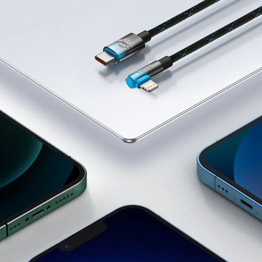 Baseus MVP 2 90 fokban döntött gyorstöltős adatkábel USB Type C/ Lightning 20W 1m fekete/piros (CAVP000220) - 5