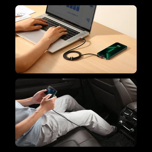 Baseus MVP 2 90 fokban döntött gyorstöltős adatkábel USB Type C/ Lightning 20W 1m fekete/piros (CAVP000220) - 18