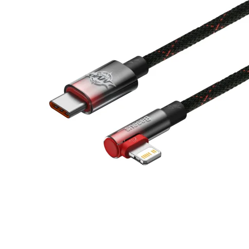 Baseus MVP 2 90 fokban döntött gyorstöltős adatkábel USB Type C/ Lightning 20W 1m fekete/piros (CAVP000220) - 8