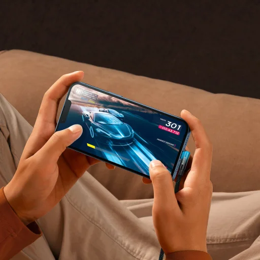 Baseus MVP 2 90 fokban döntött kábel Type C / Lightning 2m 20W kék (CAVP000321) - 5