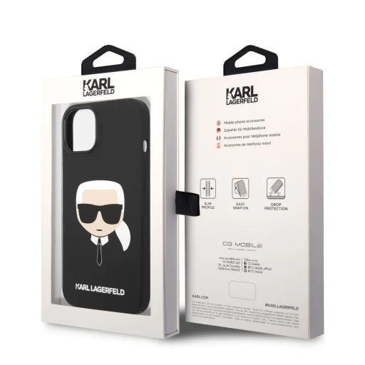 iPhone 14 Plus Karl Lagerfeld Karl Head MagSafe szilikon tok fekete (KLHMP14MSLKHBK) - 4
