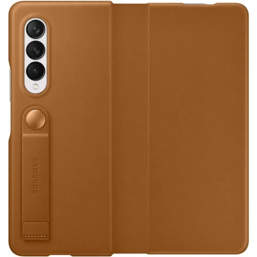 Samsung Galaxy Z Fold 3 Samsung EF-FF926LAE Leather bőr gyári fliptok Camel (S Pent nem tartalmaz) - 4