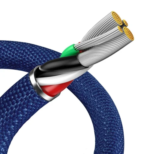 Baseus Crystal Shine gyors töltős adatkábel USB - Lightning 2.4A 1.2m kék (CAJY000003) - 5