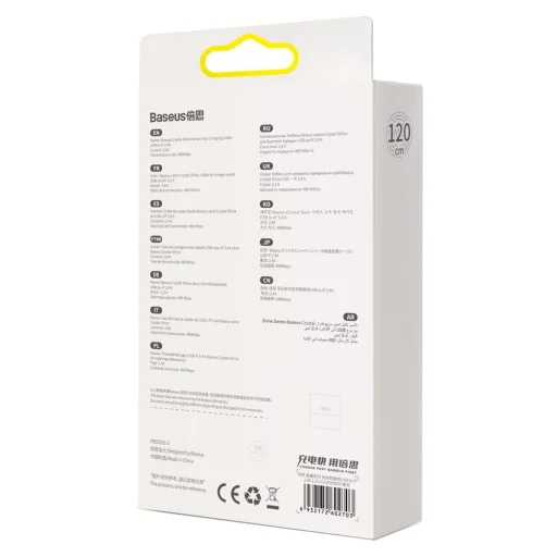 Baseus Crystal Shine gyors töltős adatkábel USB - Lightning 2.4A 1.2m lila (CAJY000005) - 7