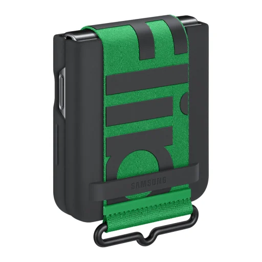 Samsung Galaxy Z Flip 4 Silicone Cover with Strap, gyári szilikon tok szíjjal, fekete, EF-GF721TBEGWW - 7