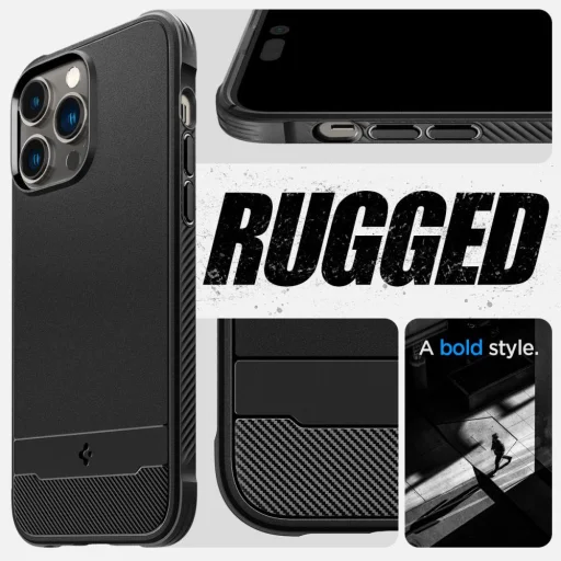 iPhone 14 Pro Max Spigen Rugged Armor Mag MagSafe tok matt fekete - 4
