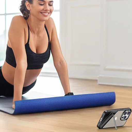 iPhone 14 Pro Ugreen Kickstand Protective Hard tok gél kerettel fekete - 11