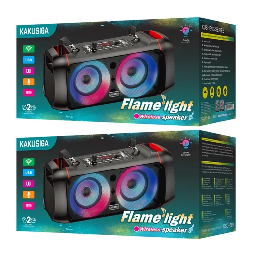 Kaku Kusheng Bluetooth Hangszóró Karaoke funkcióval és mikrofonnal fekete - 6