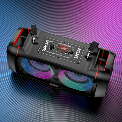 Kaku Kusheng Bluetooth Hangszóró Karaoke funkcióval és mikrofonnal fekete - 7